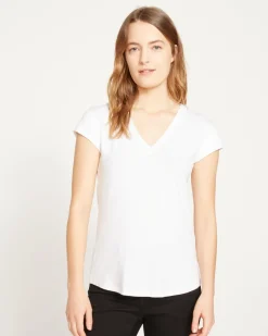 Universal Standard Ashley V Neck Cap Sleeve Tee