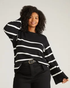 Universal Standard Bardot Wide Sleeve Cotton Sweater