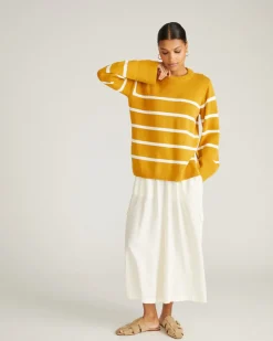 Universal Standard Bardot Wide Sleeve Cotton Sweater