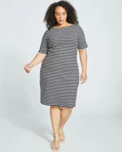 Universal Standard Belle Breton Stripe Jersey Dress