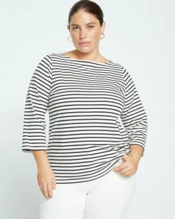 Universal Standard Belle Breton Stripe Jersey Tee