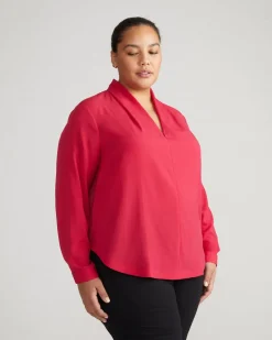Universal Standard Better-Than-Silk Long Sleeve V-Neck Top