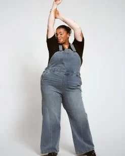 Universal Standard Casey Wide Leg Denim Overalls