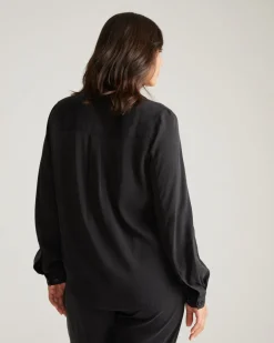 Universal Standard Cooling Stretch Cupro Button-Down Blouse