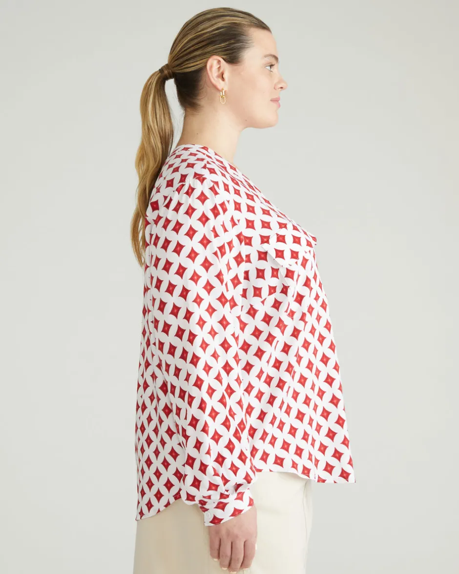 Universal Standard Cooling Stretch Cupro Button-Down Blouse