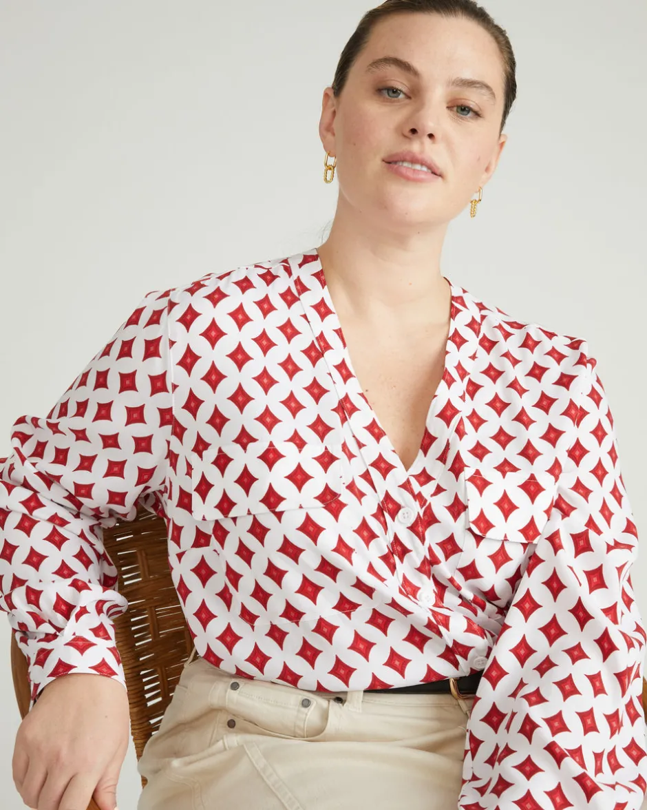 Universal Standard Cooling Stretch Cupro Button-Down Blouse