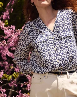 Universal Standard Cooling Stretch Cupro Button-Down Blouse