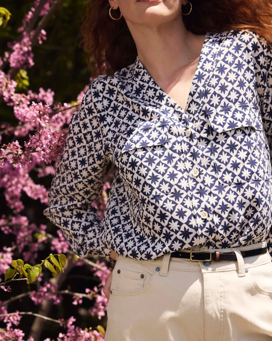 Universal Standard Cooling Stretch Cupro Button-Down Blouse