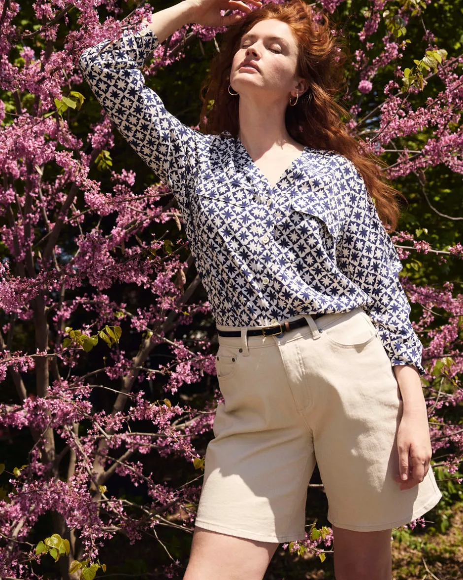 Universal Standard Cooling Stretch Cupro Button-Down Blouse