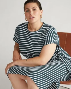 Universal Standard Crescent Breton Stripe Knot Dress
