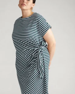 Universal Standard Crescent Breton Stripe Knot Dress
