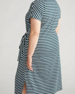 Universal Standard Crescent Breton Stripe Knot Dress