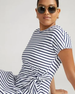 Universal Standard Crescent Breton Stripe Knot Dress