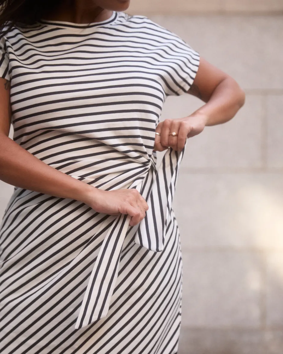 Universal Standard Crescent Breton Stripe Knot Dress