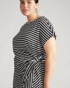 Universal Standard Crescent Breton Stripe Knot Dress