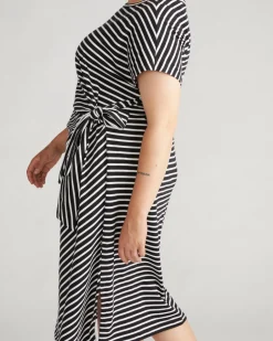 Universal Standard Crescent Breton Stripe Knot Dress