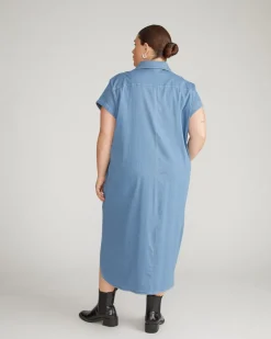 Universal Standard Dune Cotton Chambray Shirtdress