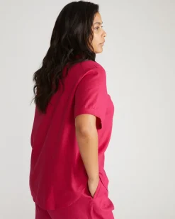 Universal Standard Dune Short Sleeve Linen Shirt