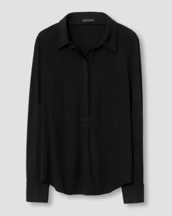 Universal Standard Elbe Popover Liquid Jersey Shirt Classic Fit