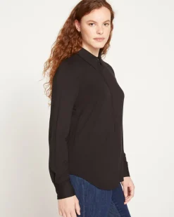 Universal Standard Elbe Popover Liquid Jersey Shirt Classic Fit