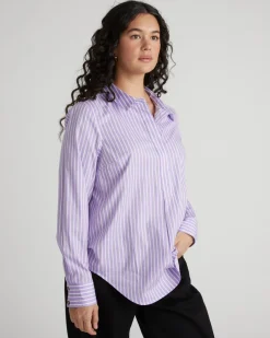 Universal Standard Elbe Popover Stretch Poplin Shirt Classic Fit