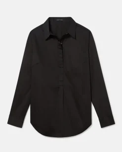 Universal Standard Elbe Popover Stretch Poplin Shirt Classic Fit