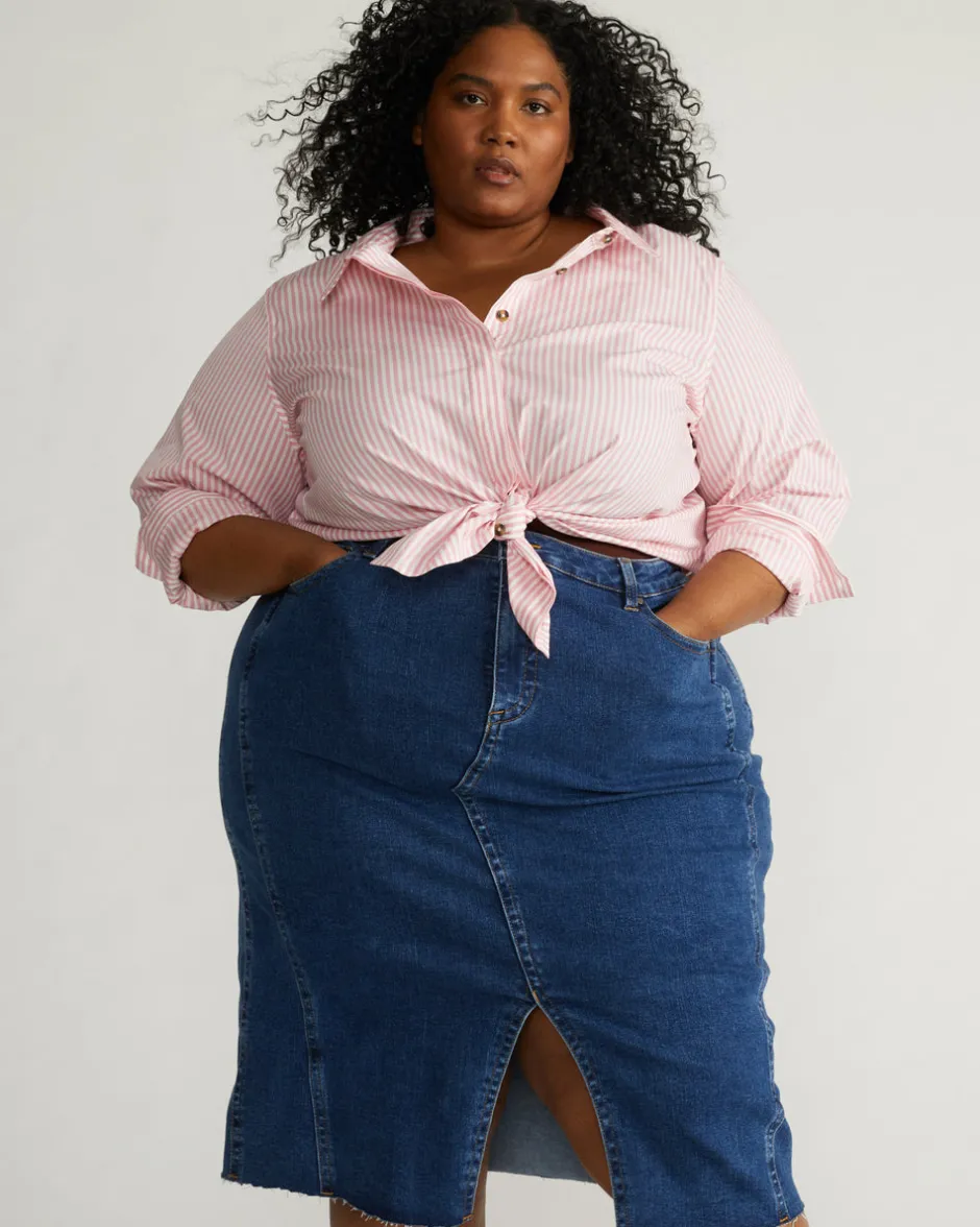 Universal Standard Elbe Stretch Poplin Shirt Classic Fit
