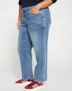 Universal Standard Elliot Mid Rise Tuxedo Stripe Jeans