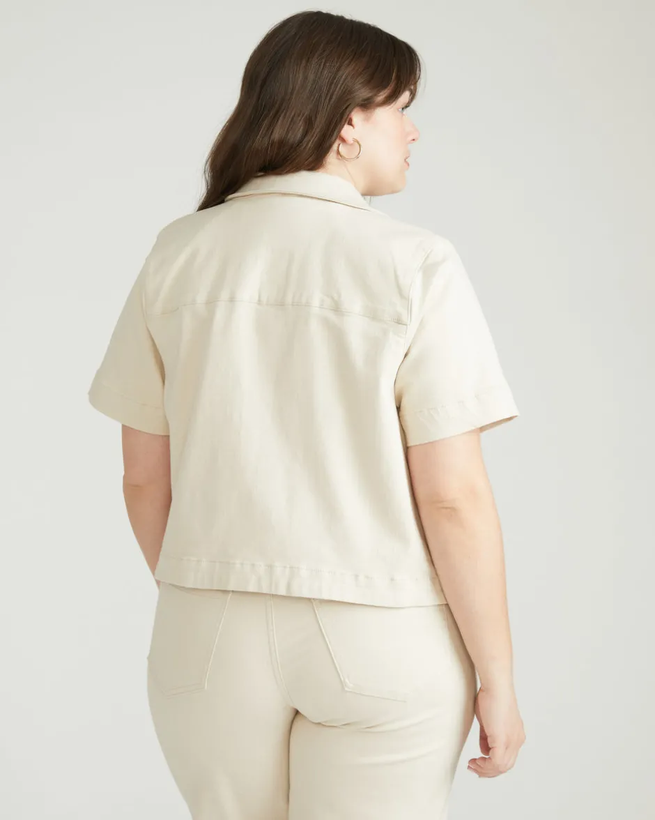 Universal Standard Flynn Short Sleeve Denim Shacket