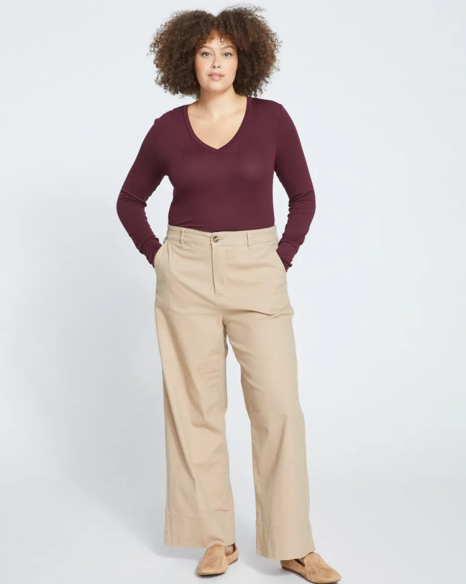 Universal Standard Foundation Long Sleeve V-Neck Tee
