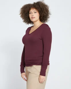 Universal Standard Foundation Long Sleeve V-Neck Tee