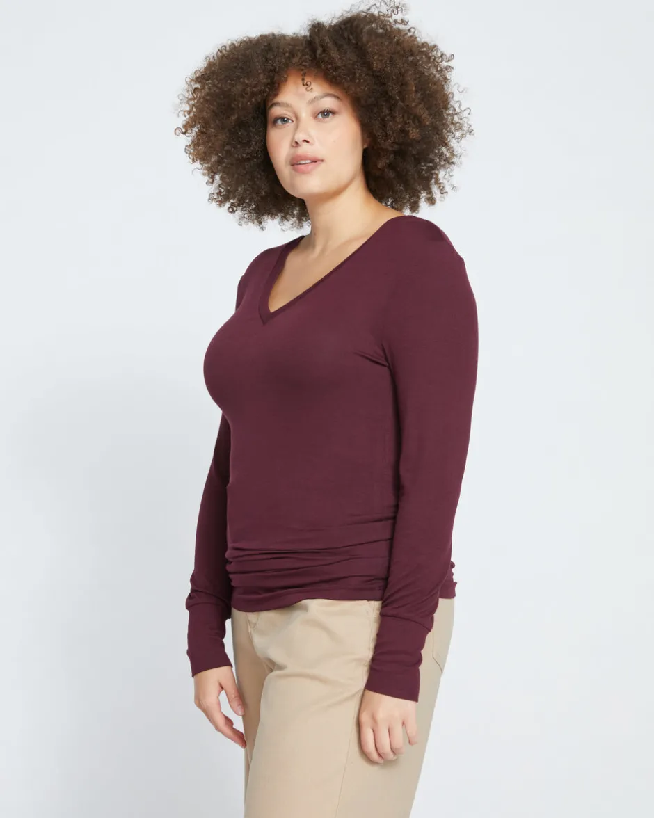 Universal Standard Foundation Long Sleeve V-Neck Tee