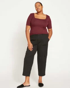 Universal Standard Foundation Short Sleeve Square Neck Tee