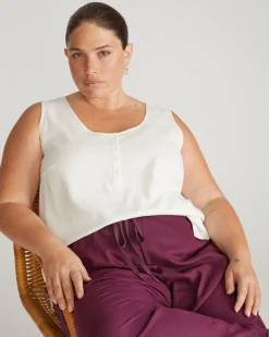 Universal Standard Henley Linen Tank