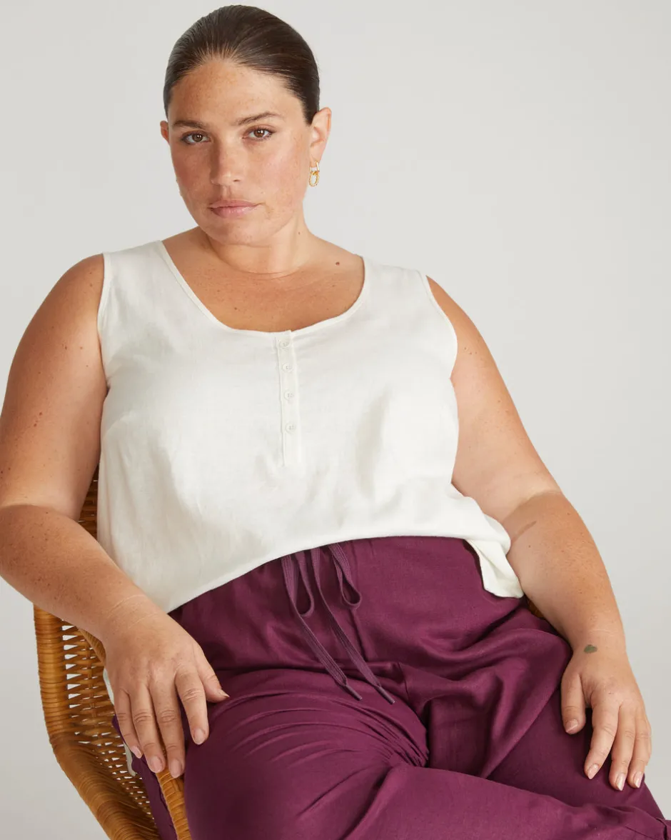 Universal Standard Henley Linen Tank