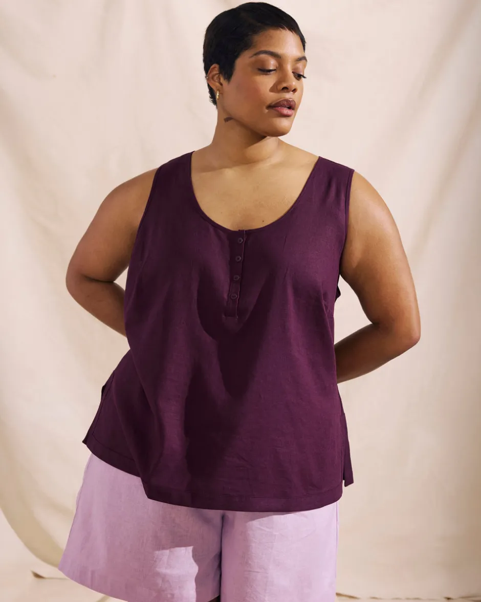 Universal Standard Henley Linen Tank