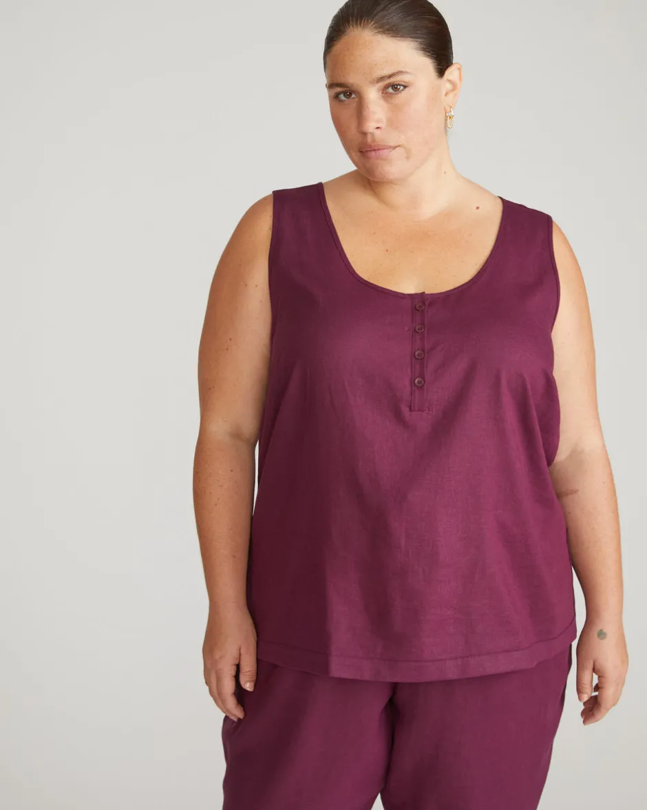 Universal Standard Henley Linen Tank