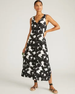 Universal Standard Islet Button-Down Linen Maxi Dress