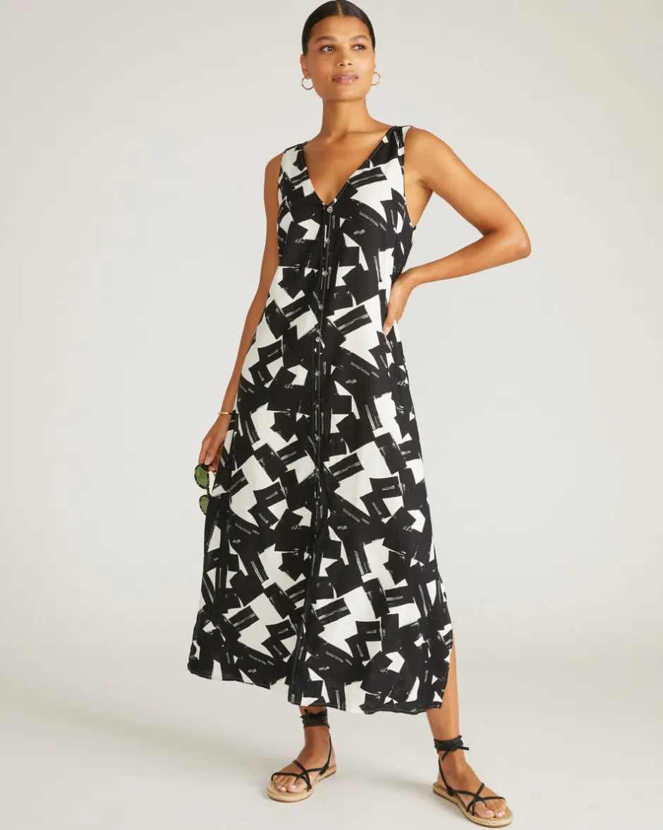 Universal Standard Islet Button-Down Linen Maxi Dress