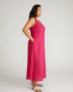 Universal Standard Islet Button-Down Linen Maxi Dress