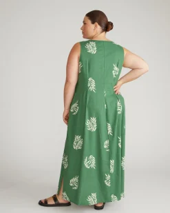 Universal Standard Islet Button-Down Linen Maxi Dress