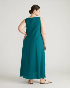 Universal Standard Islet Button-Down Linen Maxi Dress