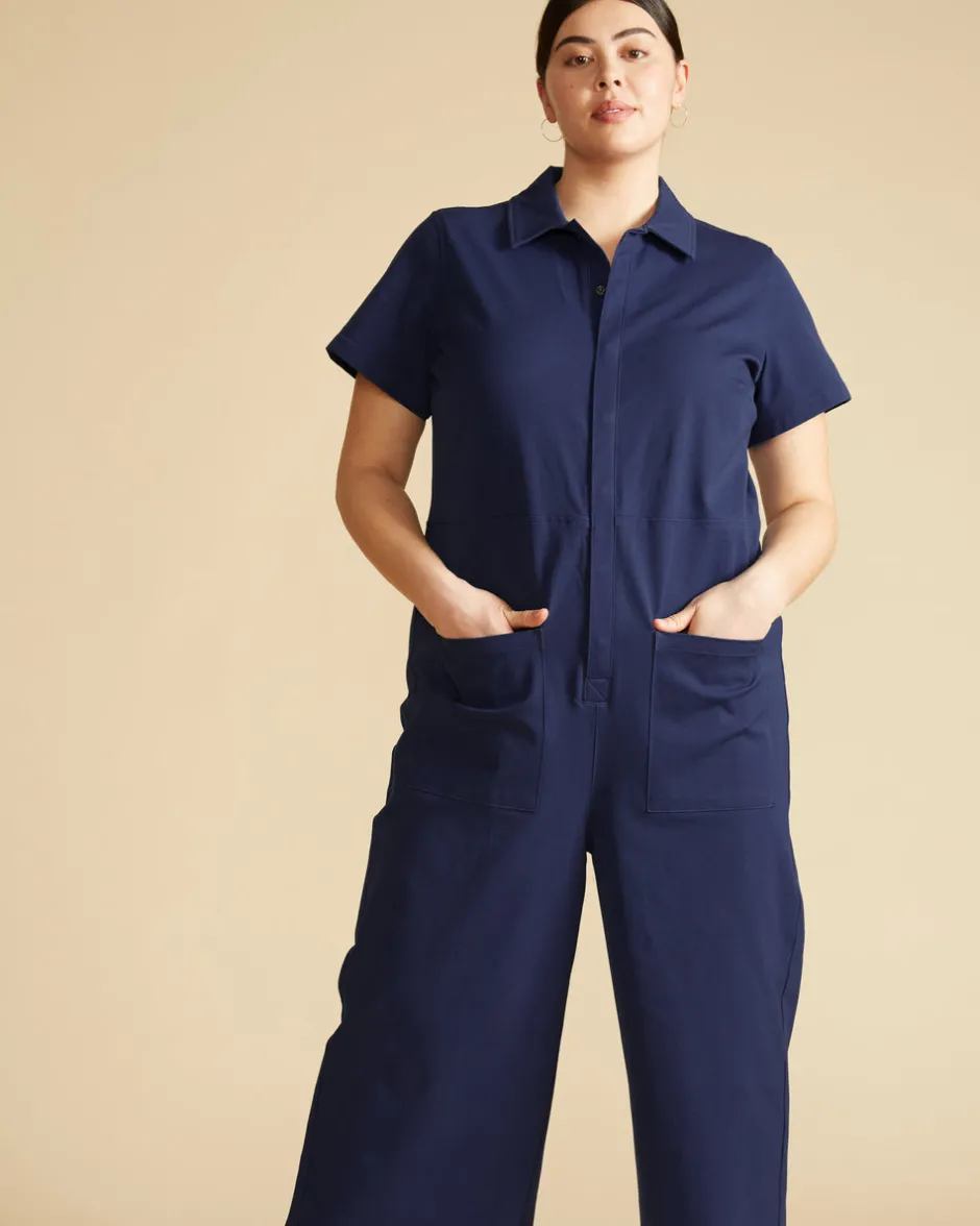 Universal Standard Kate Stretch Cotton Twill Jumpsuit