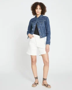 Universal Standard Katie High Rise Crossover Denim Shorts