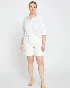 Universal Standard Katie High Rise Crossover Denim Shorts