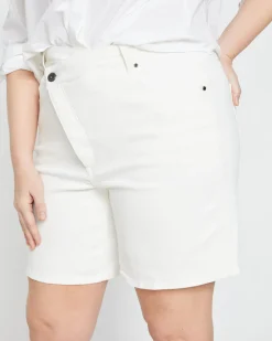 Universal Standard Katie High Rise Crossover Denim Shorts