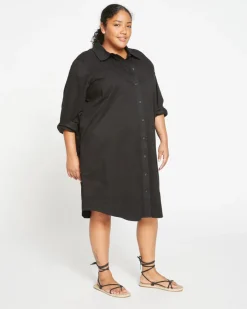 Universal Standard Kelly Stretch Cotton Twill Shirtdress