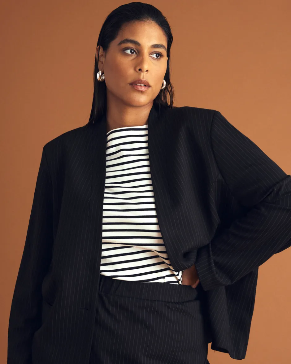 Universal Standard Lennox Collarless Ponte Blazer
