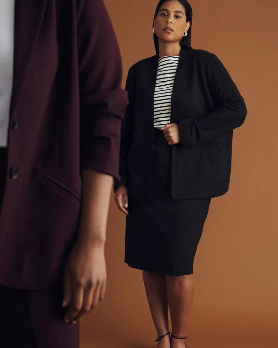 Universal Standard Lennox Collarless Ponte Blazer