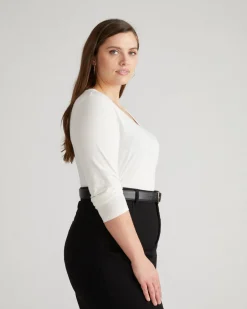 Universal Standard Light-As-Air Long Sleeve V Neck Tee